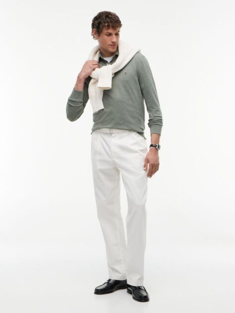 Green 1985 TH Flex Regular Fit Long Sleeve Polo  Men