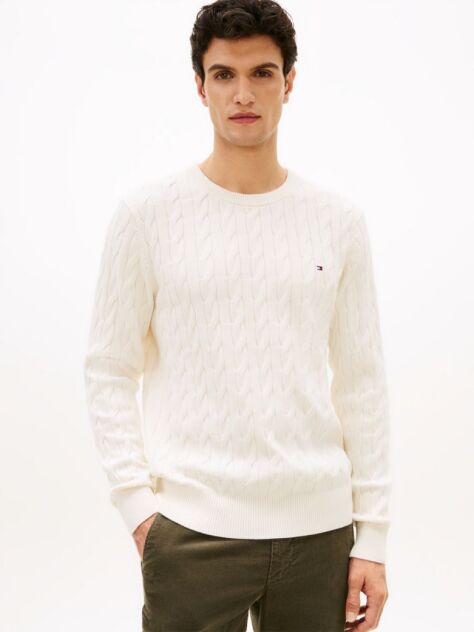 Beige Classics Cable Knit Relaxed Fit Jumper  Men