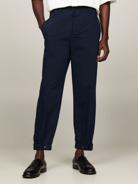 Blue Crest Cropped Adjustable Cuff Chinos  Men