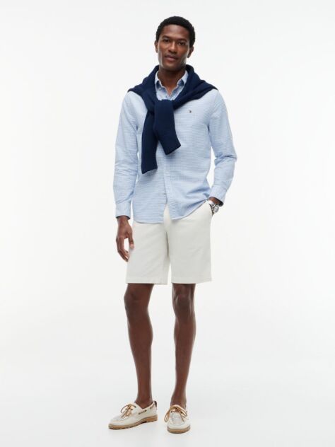 Μπλε Gingham Oxford Πουκάμισο Σε κανονική Γραμμή  Άνδρες
