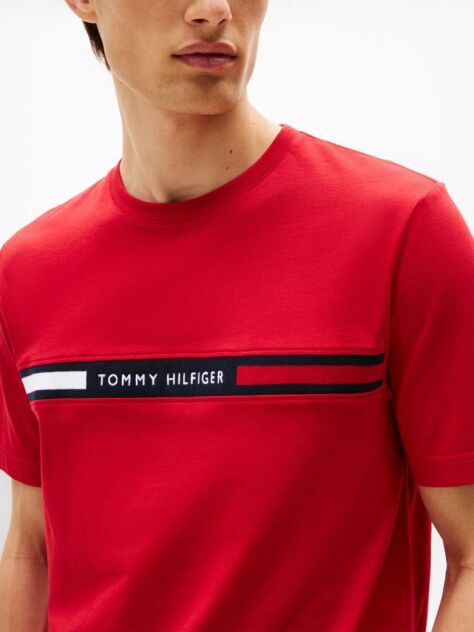 Κόκκινο T-Shirt Με Λογότυπο Και Κανονική Λαιμόκοψη  Άνδρες