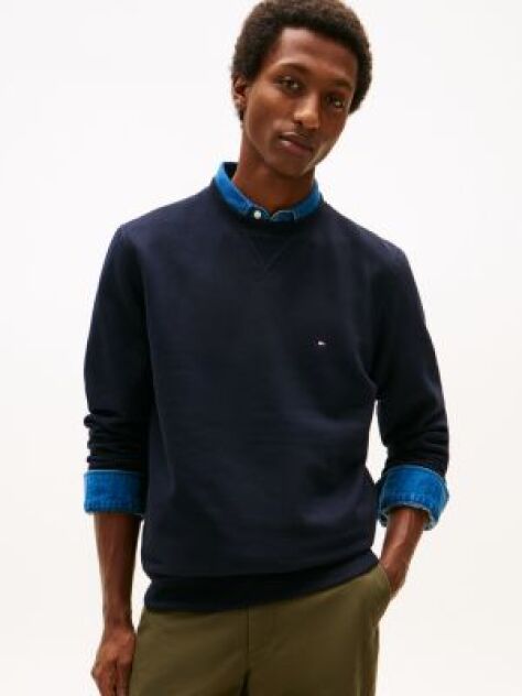 Blue Fleece Crew Neck Sweatshirt  Men