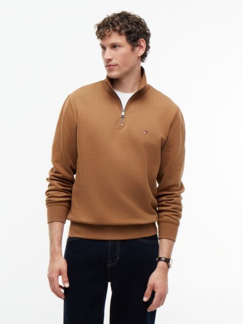 Καφέ Φούτερ Fleece Με Φερμουάρ  Άνδρες
