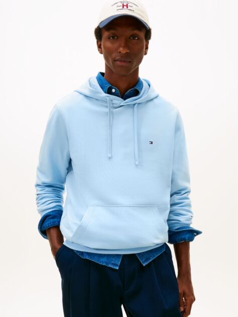 Μπλε Hoody Από Βαμβακερό Terry Με Κεντητό Σημαιάκι  Άνδρες