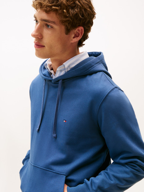 Μπλε Hoody Από Βαμβακερό Terry Με Κεντητό Σημαιάκι  Άνδρες