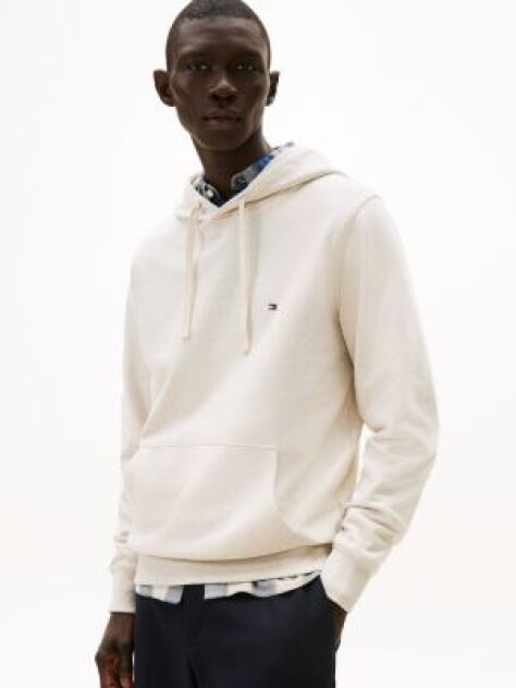 Μπεζ Hoody Από Βαμβακερό Terry Με Κεντητό Σημαιάκι  Άνδρες