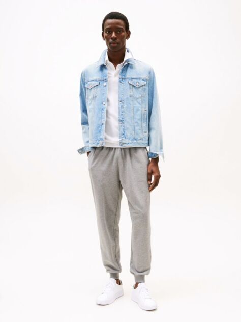 Grey Terry Cuffed Leg Joggers  Men