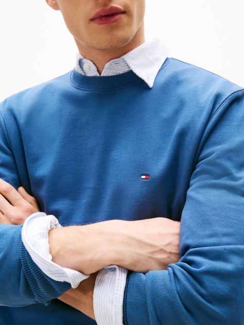 Blue Terry Crew Neck Sweatshirt  Men