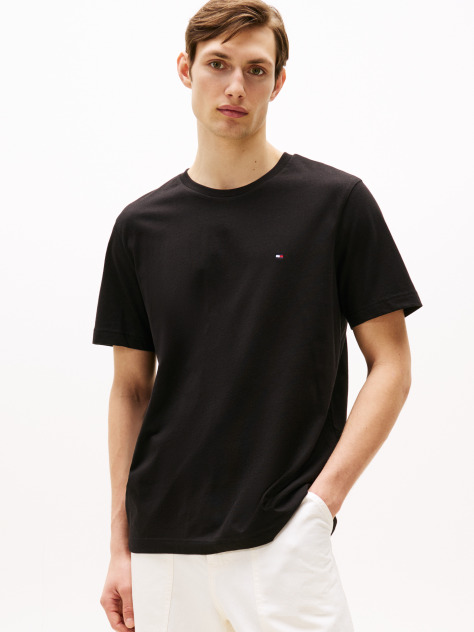 Black Flag Embroidery Crew Neck T-Shirt  Men