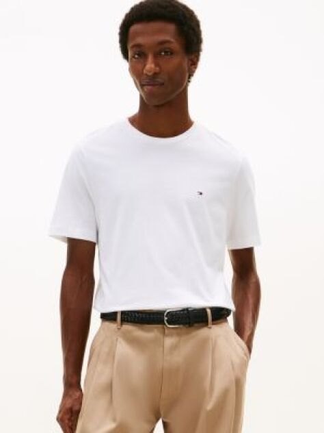 White Flag Embroidery Crew Neck T-Shirt  Men
