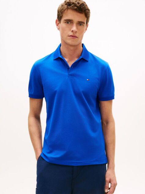 Blue Moisture Wicking Pique Regular Polo Shirt  Men
