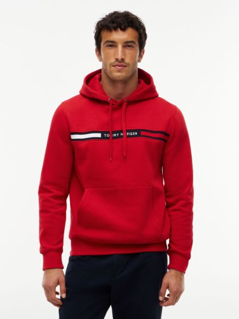Red Logo Drawstring Hoody  Men