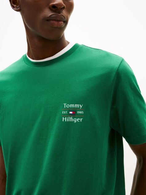 Πράσινο T-Shirt Με Λογότυπο Και Κανονική Λαιμόκοψη  Άνδρες