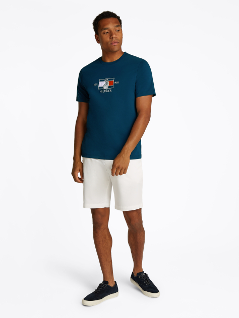 Blue Logo Graphic Crew-Neck T-Shirt  Men