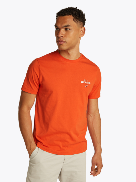 Orange Logo Crew Neck T-Shirt  Men
