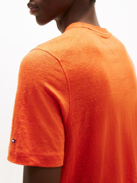 Orange Linen T-Shirt  Men