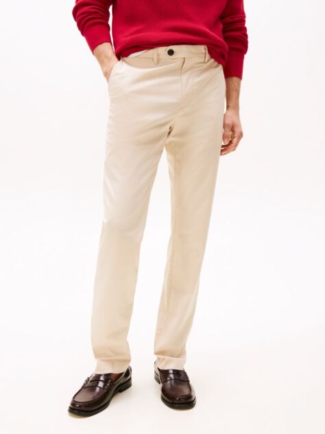 Beige Smart Casual Straight Leg Chinos  Men