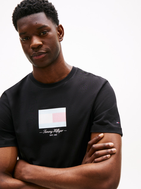 Black Ithaca Stripe Flag T-Shirt  Men