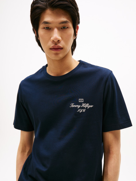 Blue Outline Flag NYC Logo T-Shirt  Men