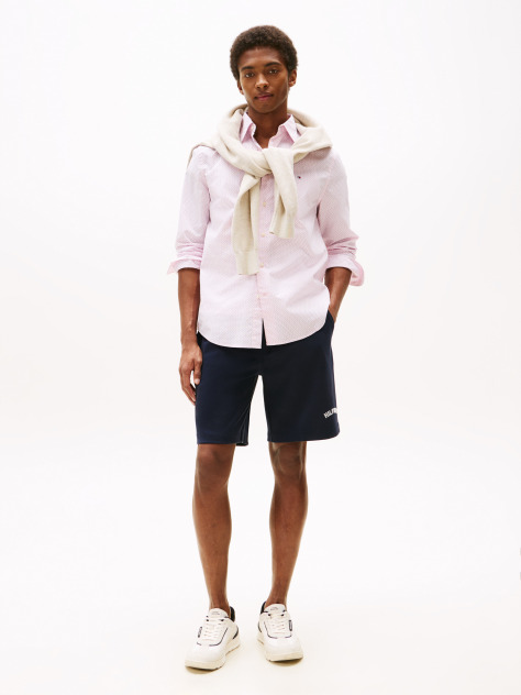 Pink Flex Poplin Mini Print Shirt  Men