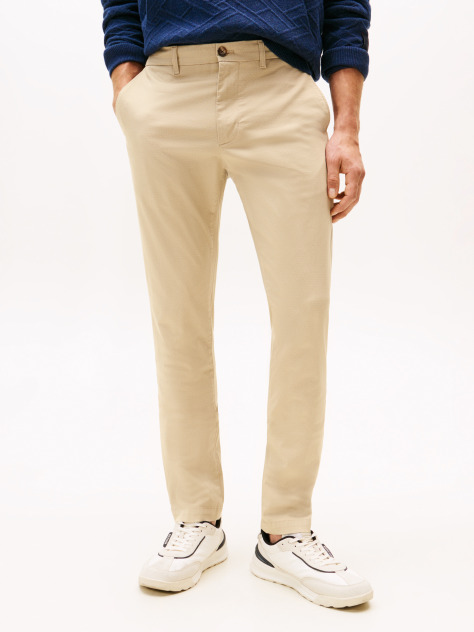 Khaki Bleecker Micro Print Slim Fit Chinos  Men