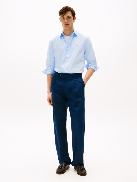 Blue TH Flex Regular Fit Poplin Shirt  Men