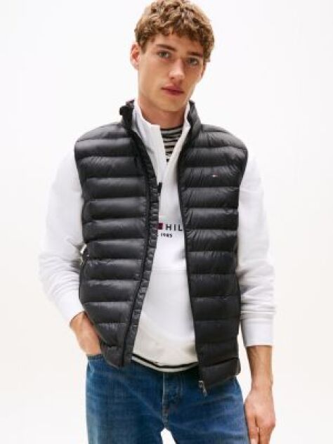 Black Recycled Packable Vest  Men