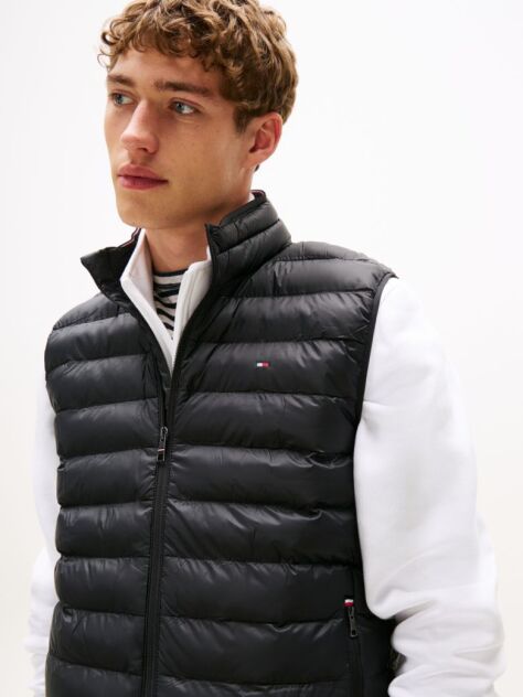 Black Recycled Packable Vest  Men