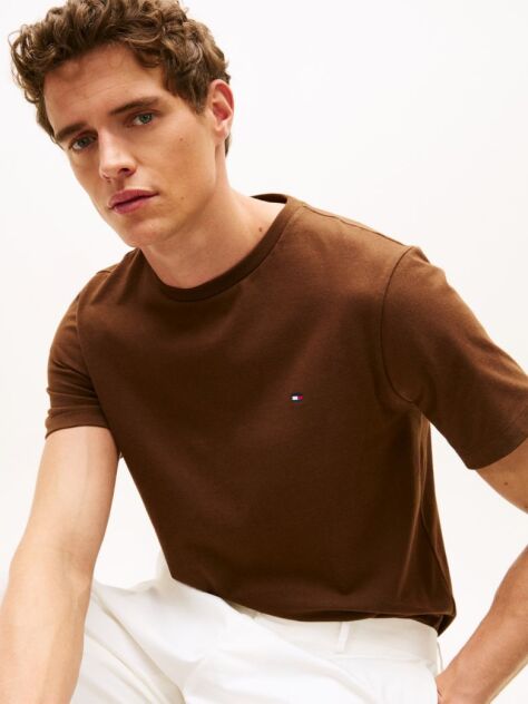 Brown Flag Embroidery T-Shirt  Men