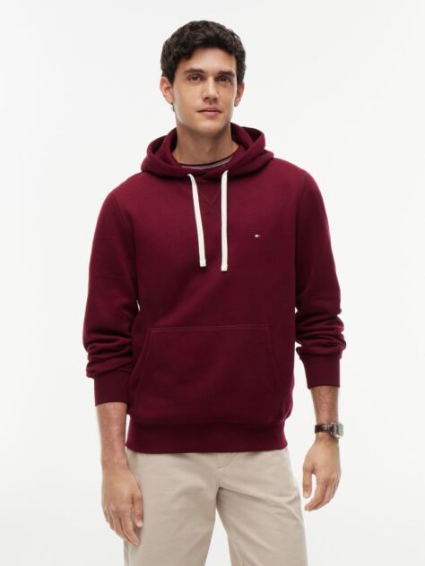 Κόκκινο Fleece Hoody Με Κεντητή Σημαία  Άνδρες