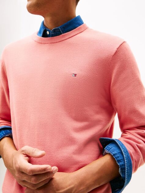 Pink Flag Embroidery Jumper  Men