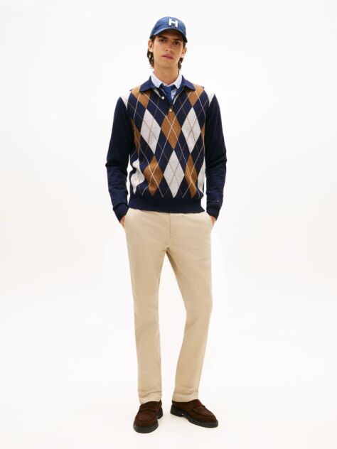 Khaki Denton Straight Twill Chinos  Men
