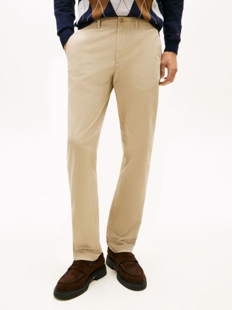 Khaki Denton Straight Twill Chinos  Men