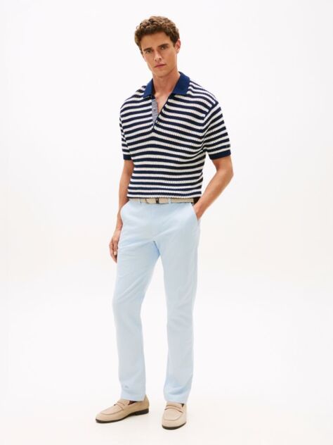 Blue Denton Straight Twill Chinos  Men