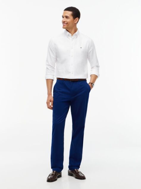 Blue Denton Straight Twill Chinos  Men