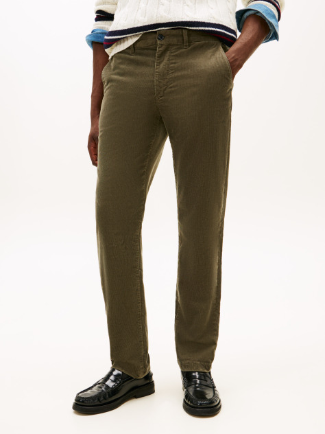 Green Denton Straight Corduroy Chinos  Men