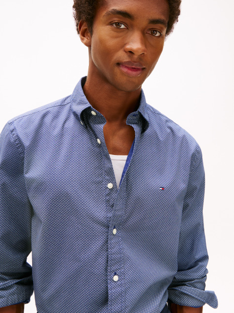 Multi Flex Poplin Regular Micro Print Shirt  Men