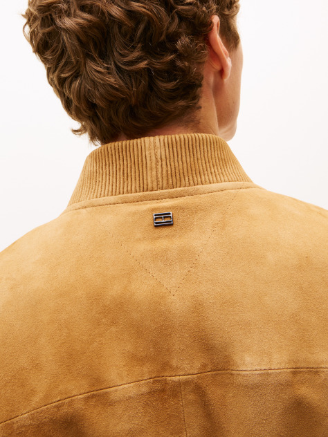 Brown Smart Casual Suede Bomber Jacket  Men