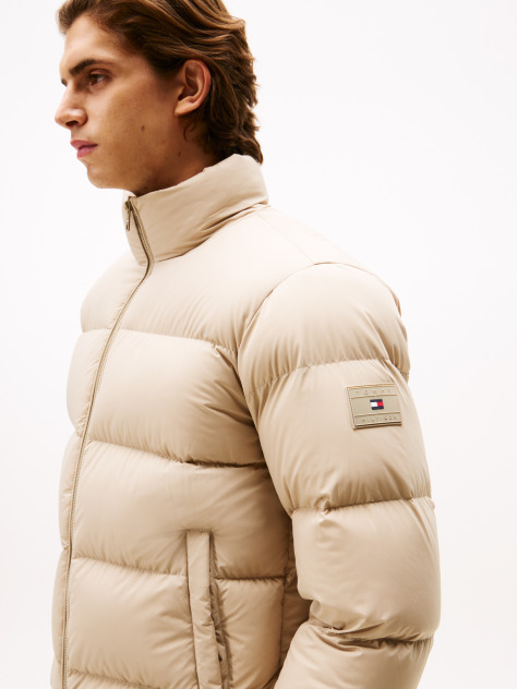 Beige Water Repellent Down Puffer Jacket  Men