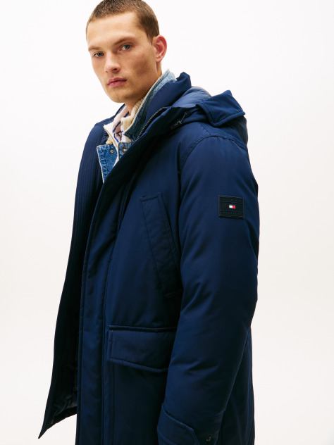 Blue Water Repellent Down Hooded Rockie Parka  Men