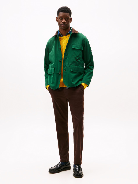 Brown Harlem Tapered Leg Twill Chinos  Men