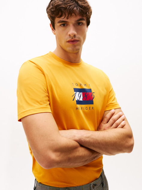 Yellow Flag Graphic Jersey T-Shirt  Men