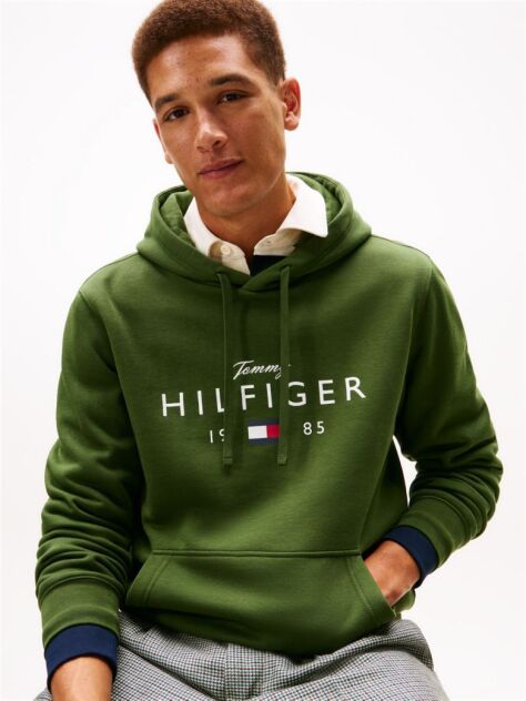 Green Logo Graphic Flex Fleece Hoody  Men