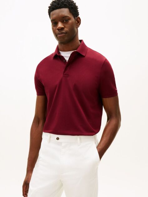 Red Regular Fit Concealed Placket Polo Shirt  Men
