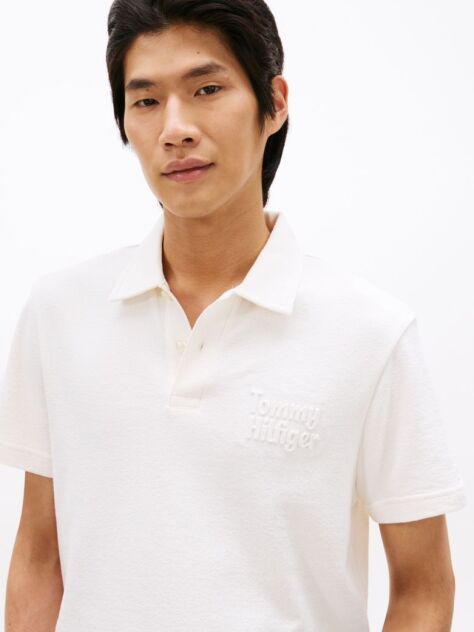 Beige Regular Fit Logo Polo Shirt  Men
