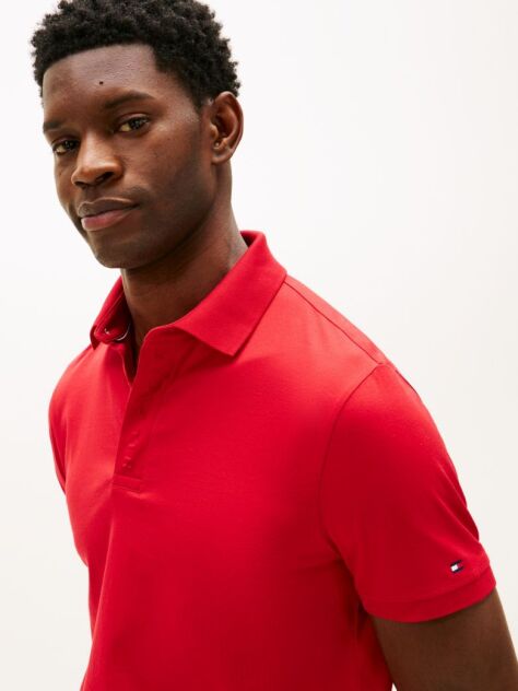 Red Regular Fit Concealed Plaquet Polo Shirt  Men