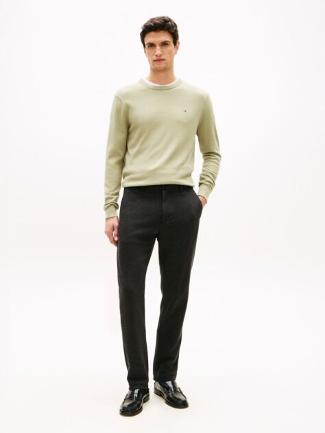 Grey Harlem Interlock Knit Pique Tapered Leg Trousers  Men