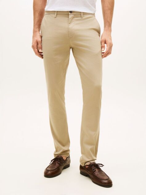 Beige Bleecker Textured Print Slim Trousers  Men