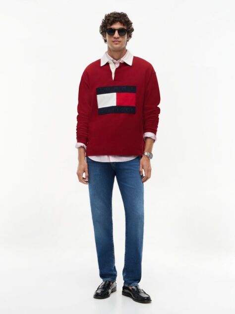 Blue Denton Whiskered Slim Straight Leg Jeans  Men
