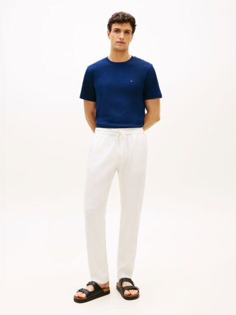 Μπεζ Harlem Παντελόνι Chinos Λινό Σε Tapered Γραμμή  Άνδρες